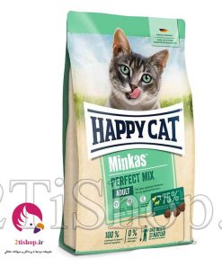 غذا خشک گربه بالغ هپی کت مدل مینکاس پرفکت طعم میکس