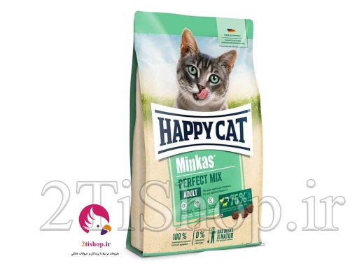 غذا خشک گربه بالغ هپی کت مدل مینکاس پرفکت طعم میکس